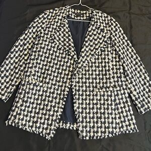 Ann Taylor Tweed Open Front Jacket